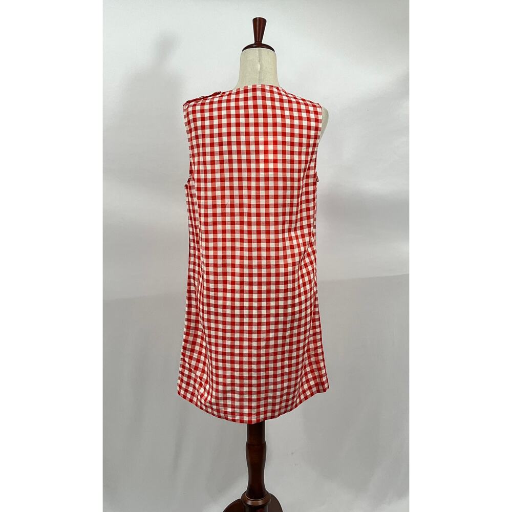 DOEN Sz 10 42 Coralie Dress Red Scarlet Marilyn Gingham Shift Cotton NWT - Picture 7 of 12
